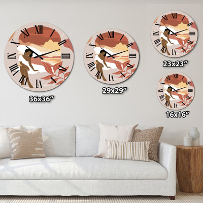 Horloge murale moderne Empowered Cosmic Women Geometric Goddess Series