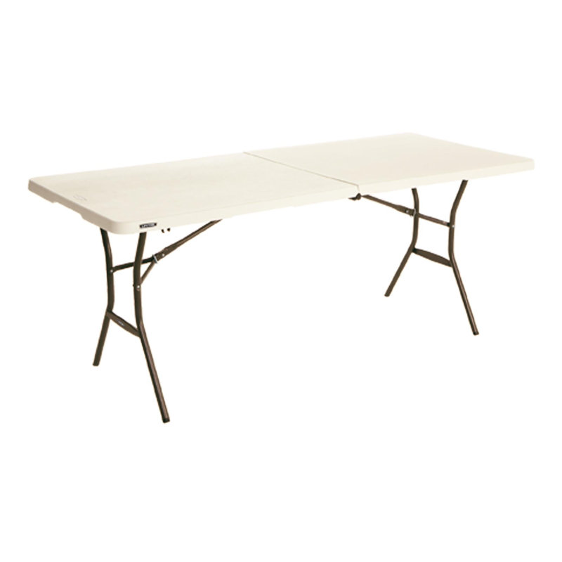 Table pliante demi-pliante Lifetime 6 pi - amande / blanc, Cream/Almond