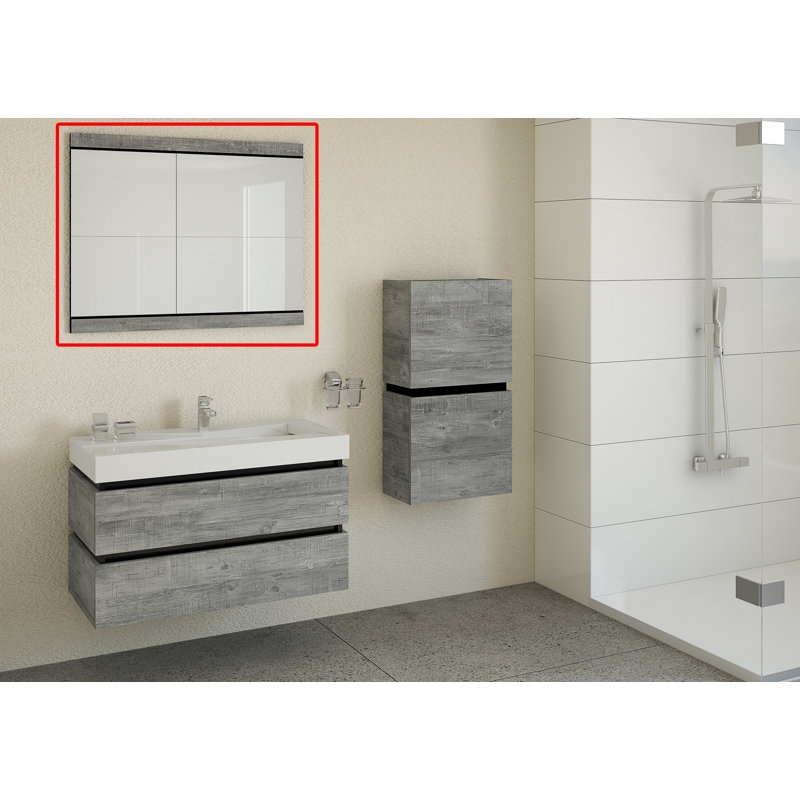 Mcduffy Glass Flat Wall Mirror, Evola Raw