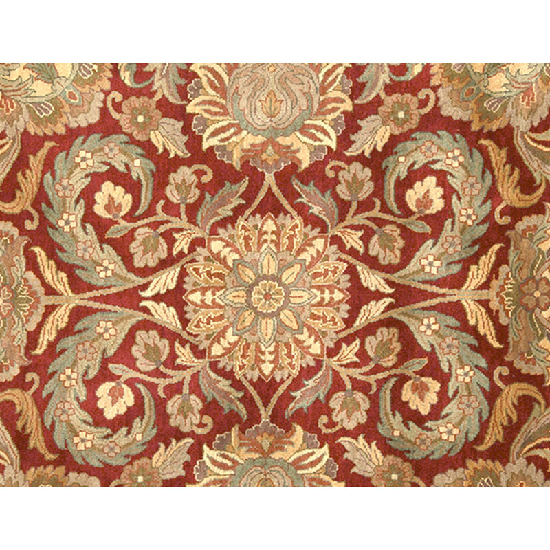 Tapis rouge et noir noué à la main de haute qualité