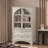 Glass Door Display Case Storage Cabinet With 2 Drawers And Adjustable Shelves-475004658