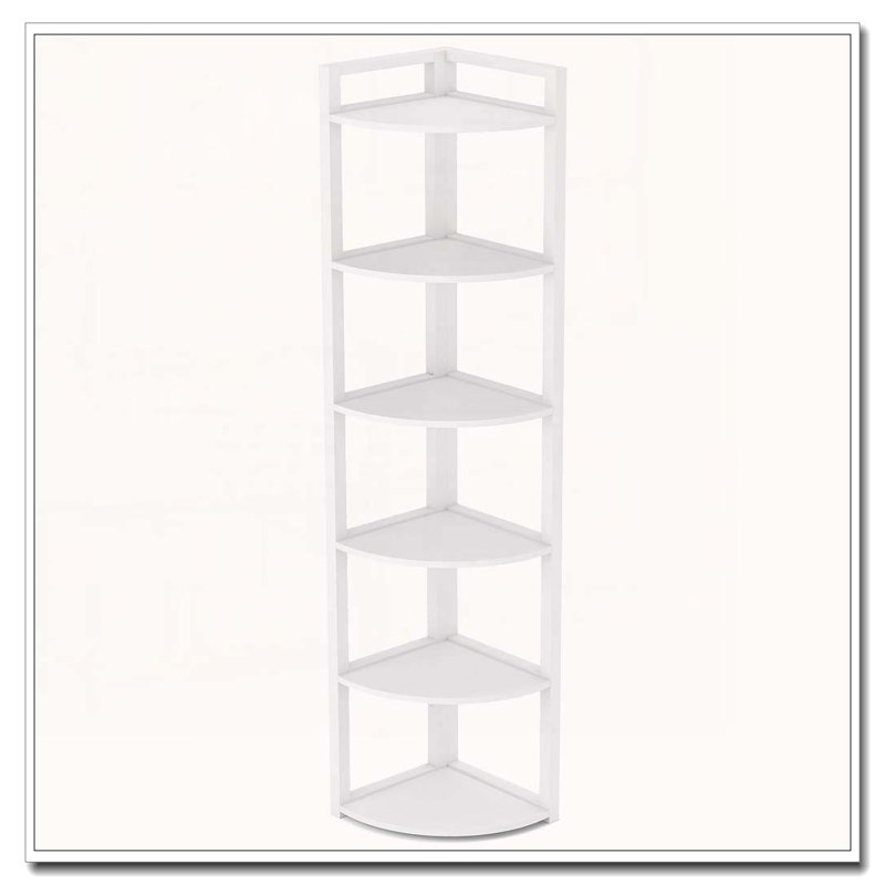 Étagère de coin 70,87 "à 6 niveaux pour salon et bureau