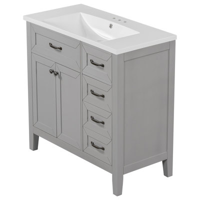 Meuble-lavabo noir 38 po
