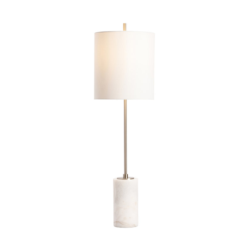 31.5" Marble Table Lamp With White Shade