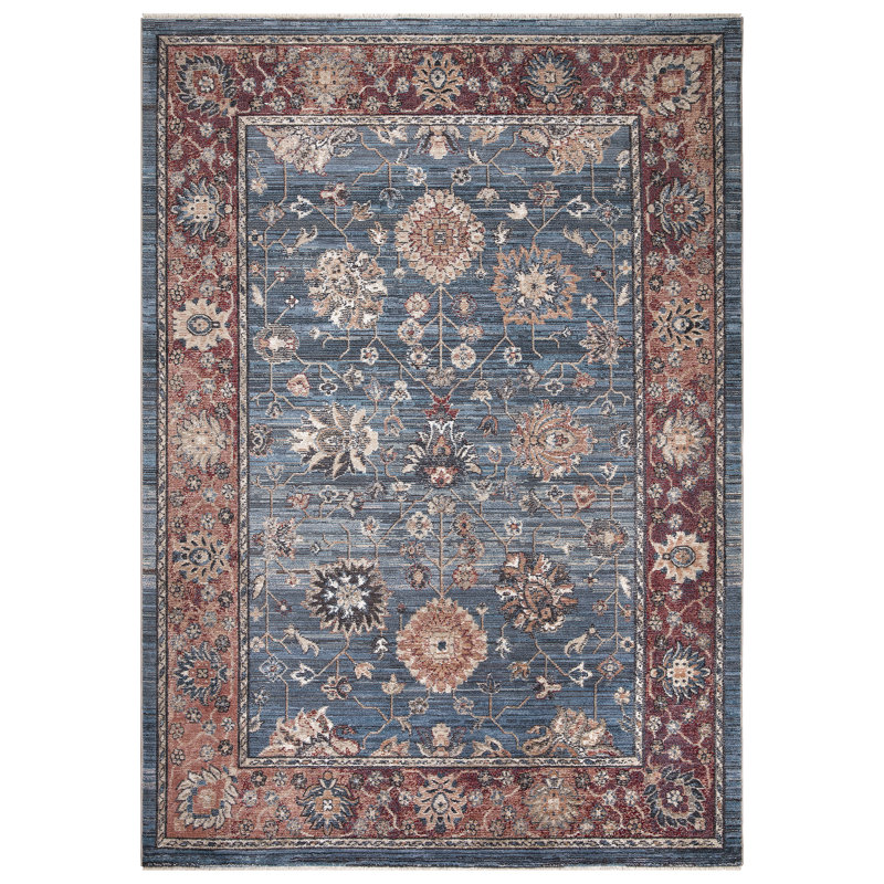 Tapis bleu antique Pandora, Rectangle 7 pi 10 po x 10 pi 6 po
