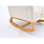 Chaise berçante en peluche avec repose-pieds, chaise berçante à haut dossier et fauteuil en bois d'hévéa-260466809