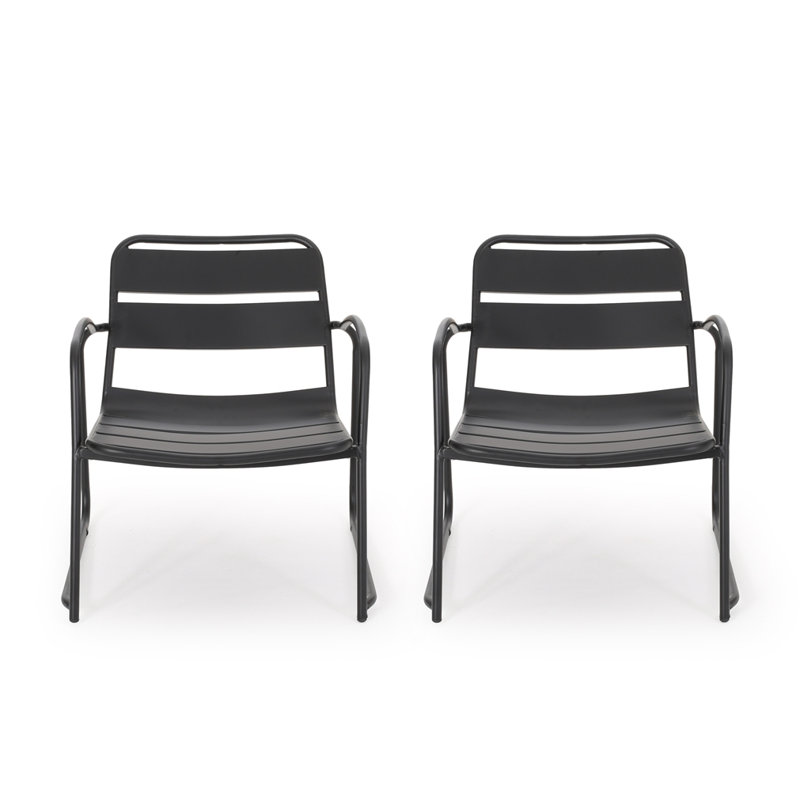 Ensemble de 2 chaises en fer, Noir