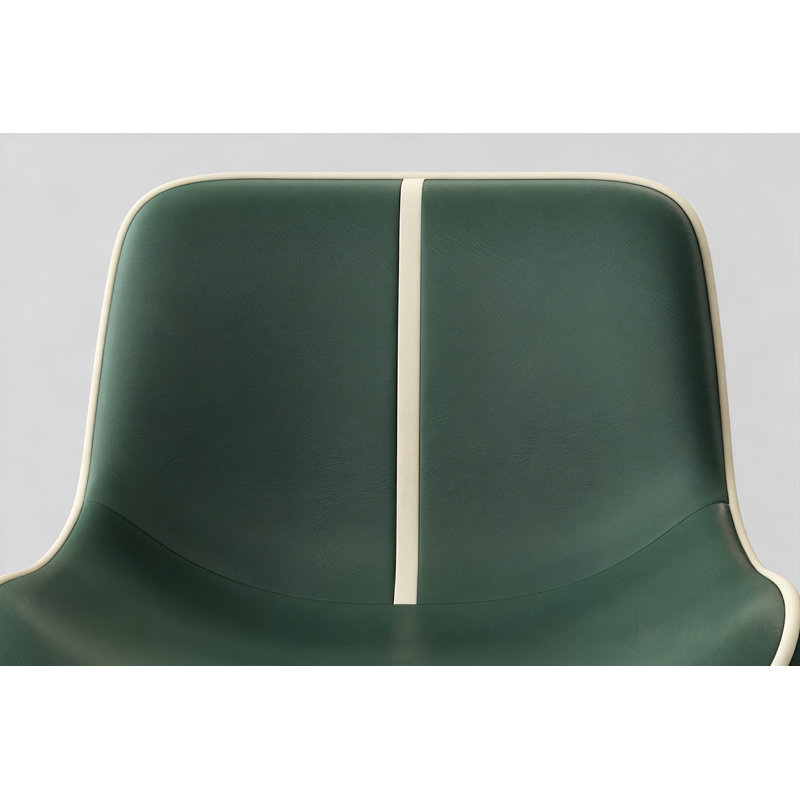 Adjustable Swivel Bar Stool With Backrest – Matte Faux Leather, Green