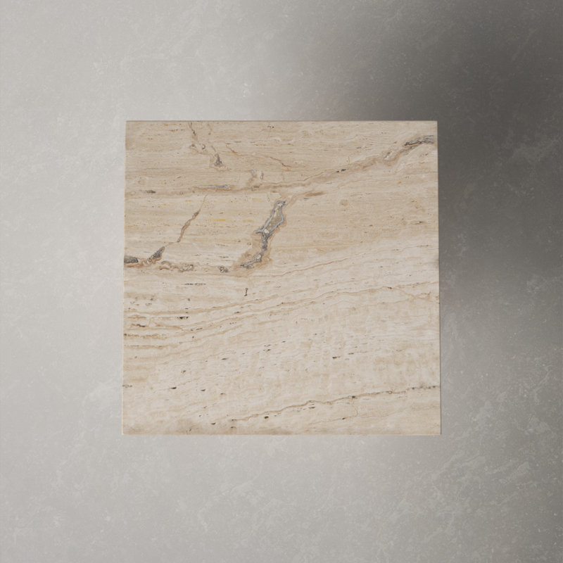 Marble End Table, Beige