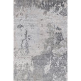 Abstract Area Rug in White