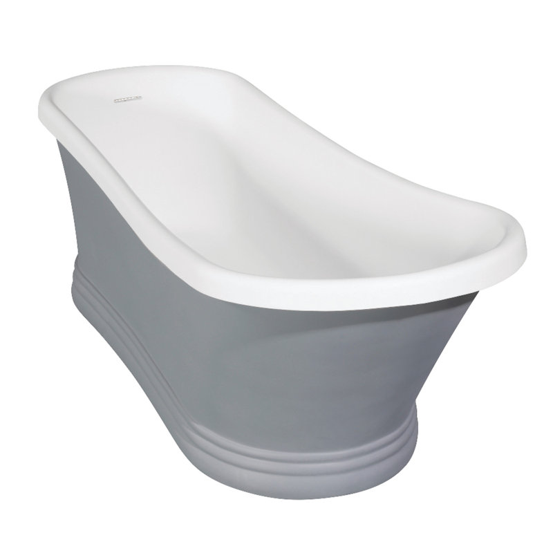 Baignoire à piédestal ovale 68 po Kingston, gris