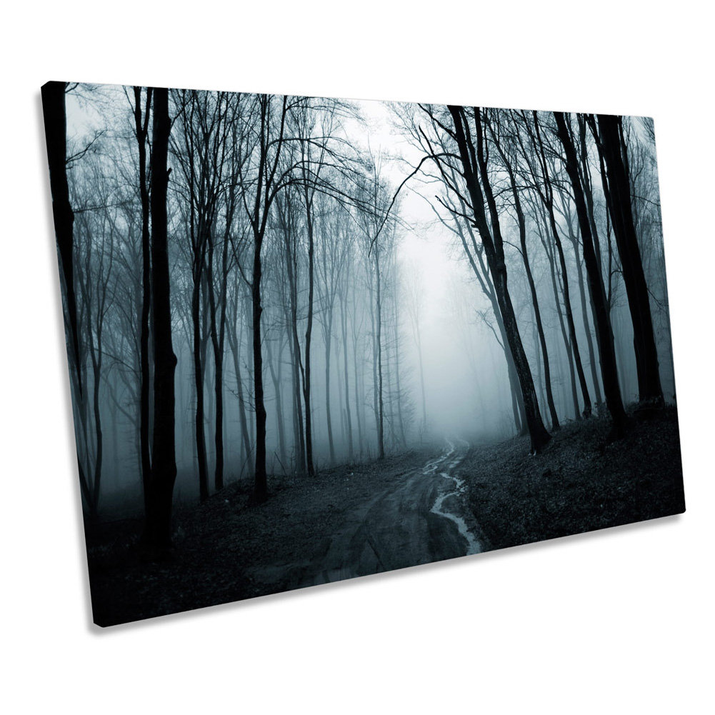 Misty Forest Landscape - Wrapped Canvas Print