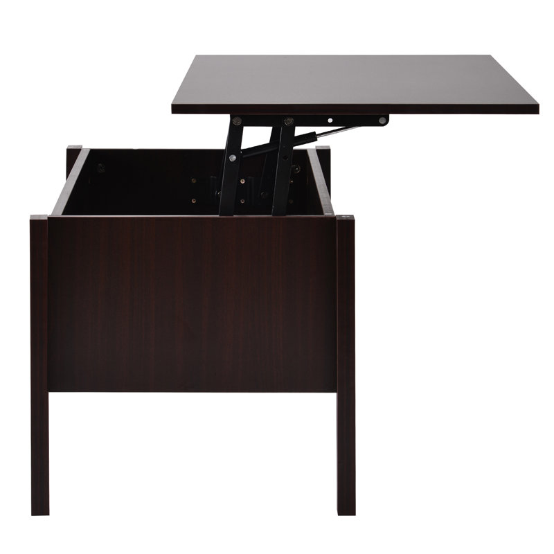 Table basse extensible avec rangement McBrine, Cerisier