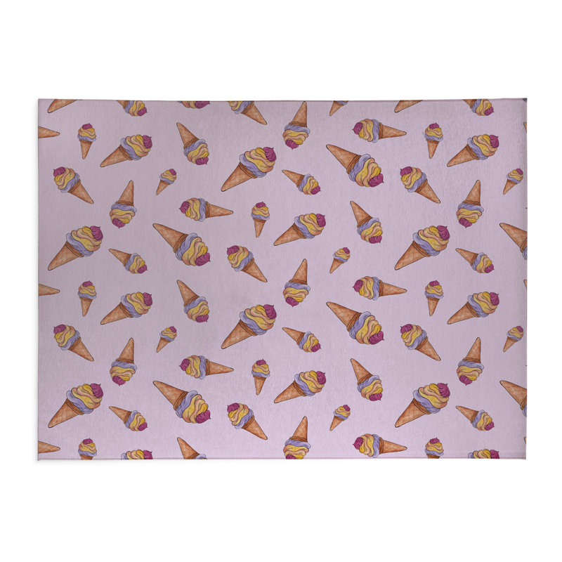 Tapis de cuisine antidérapant Summer Ice Cream, Lavande, Rectangulaire 2 pi x 3 pi