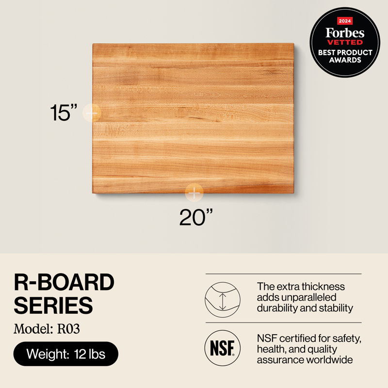 BoosBlock® R-Board Series Reversible Cutting Board, Maple, 20"L x 15"W