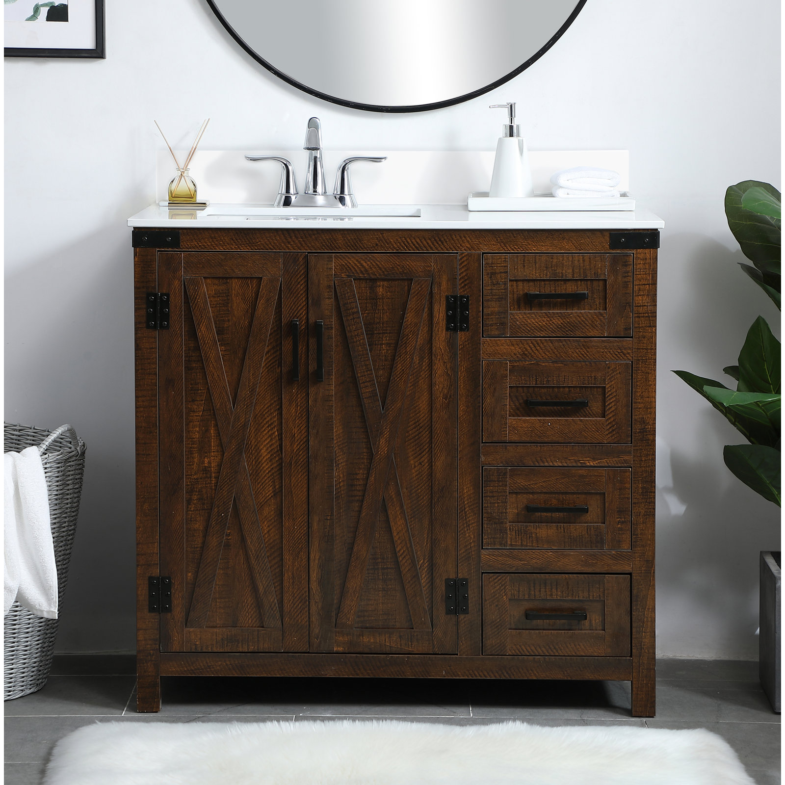 Slayton 36'' Single Bathroom Vanity, Espresso