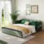 Velvet Square Arms Sofa Bed-1693658247