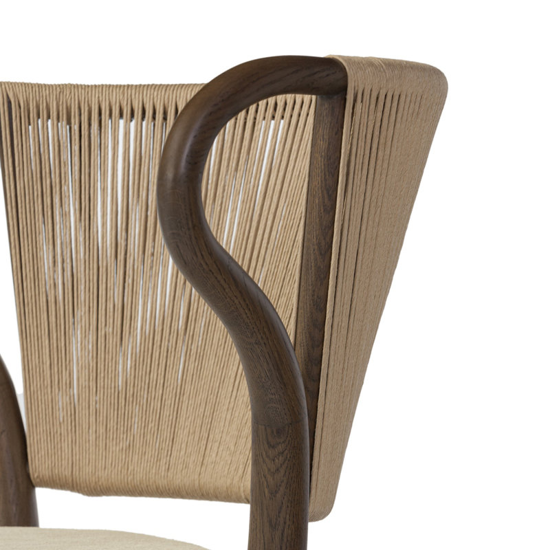 Amira Armless Dining Chair, Brown/Laine Natural