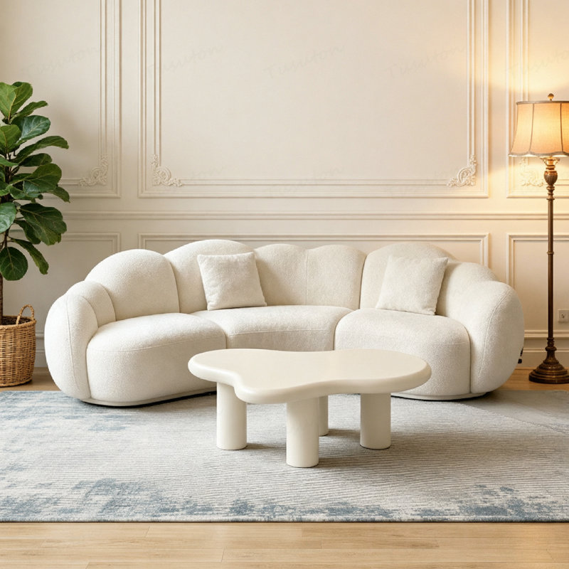 Table basse Cloud, table basse en bois pour le salon, tables d'appoint avec 3 pieds, petites tables à thé pour le balcon, le patio, la chambre à coucher