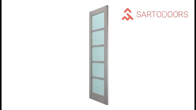 Matte Black Solid Core Frosted Glass Barn Bypass Doors 64 x 80 Inches