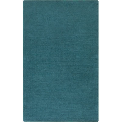 Girton Teal Hand-Woven Wool Rug