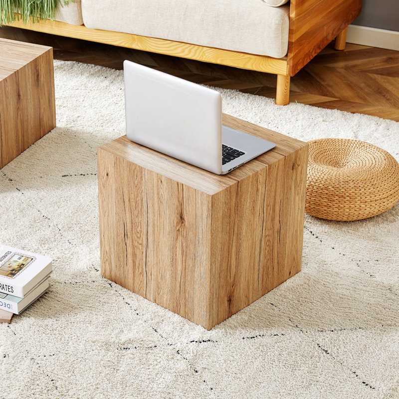 End Table, Modern Small Coffee Table, Rectangular Shape Side Table, Accent Table, Brown, 19.6" H x 11.8" L x 11.8" W
