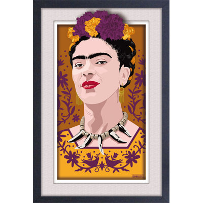 Frida Kahlo - Yellow Mood 11 x 17 sous plexi, affiche encadrée