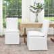 Keaton 21" Wide Modern No Assembly Upholstered Linen Side Dining Chair with Casters