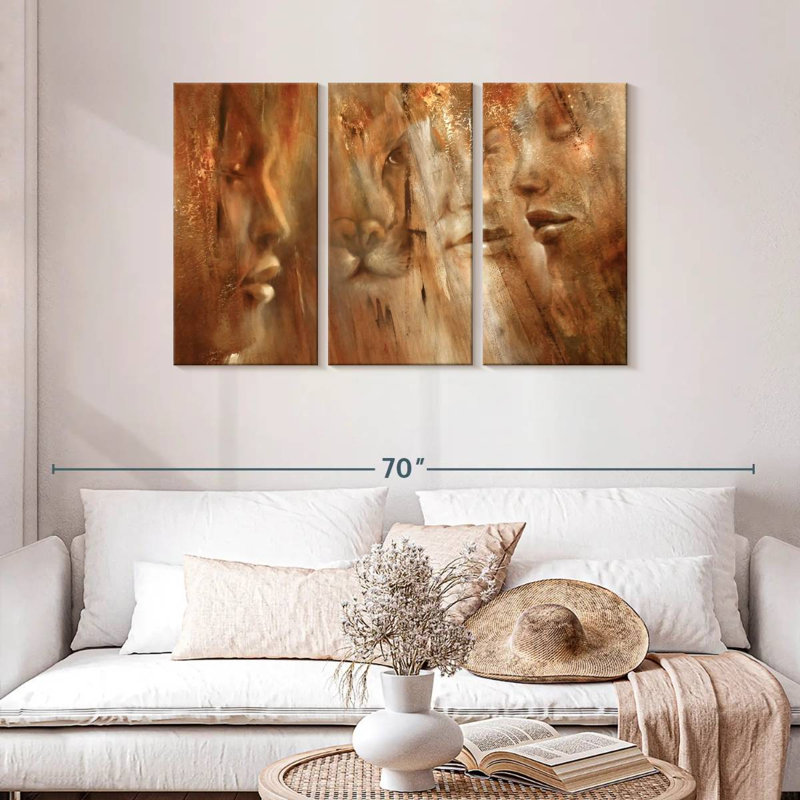 Leisha Faces II, 24" H x 38" W