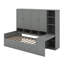 Lit de jour simple en bois avec tiroirs, bureau et tablettes-1911908309