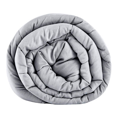 DreamEase Premium Cotton Weighted Blanket - 15lb, 60''x80'' for Natural Deep Sleep, Light Grey