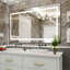 Miroir de salle de bain 60 po x 32 po à DEL avec antibuée et capteur tactile - Miroir mural moderne sans cadre pour meuble-lavabo, salle de douche ou vestiaire