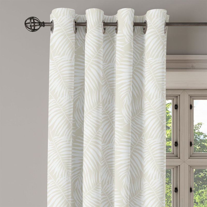  Paire de rideaux semi-transparents en satin, Coquille d'œuf / blanc, L 50 po x L 108 po