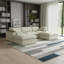 Canapé modulaire 120 po en mélange de lin beige avec repose-pieds et coussins décoratifs