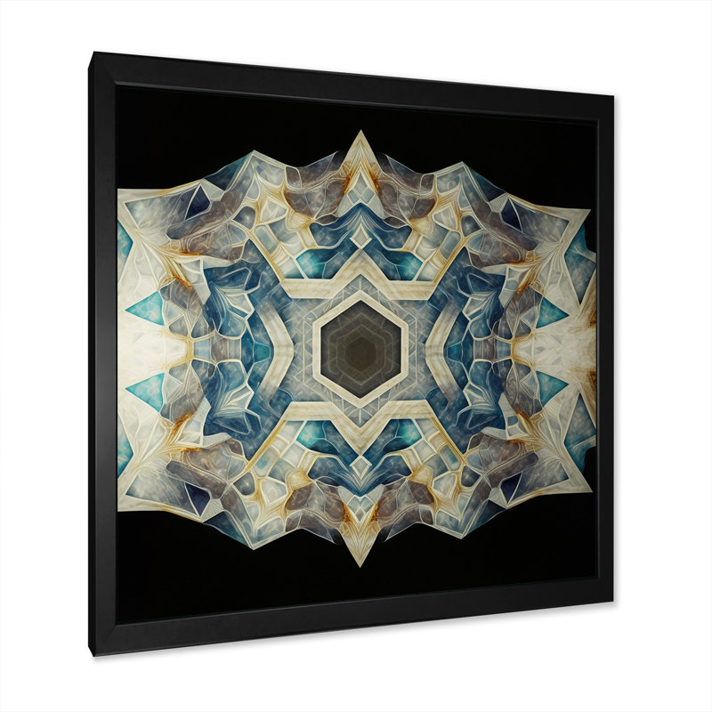 Sacrée géométrie dans des tons de couleurs rétro - reproduction sur toile flottante, H 30 po x l 30 po x P 1 po, Noir