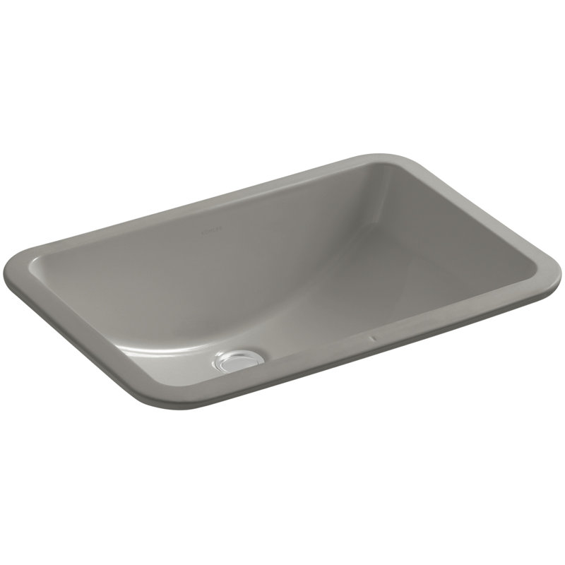 Ladena® Finish Vitreous China Rectangular Undermount Bathroom Sink with Overflow, Cashmere