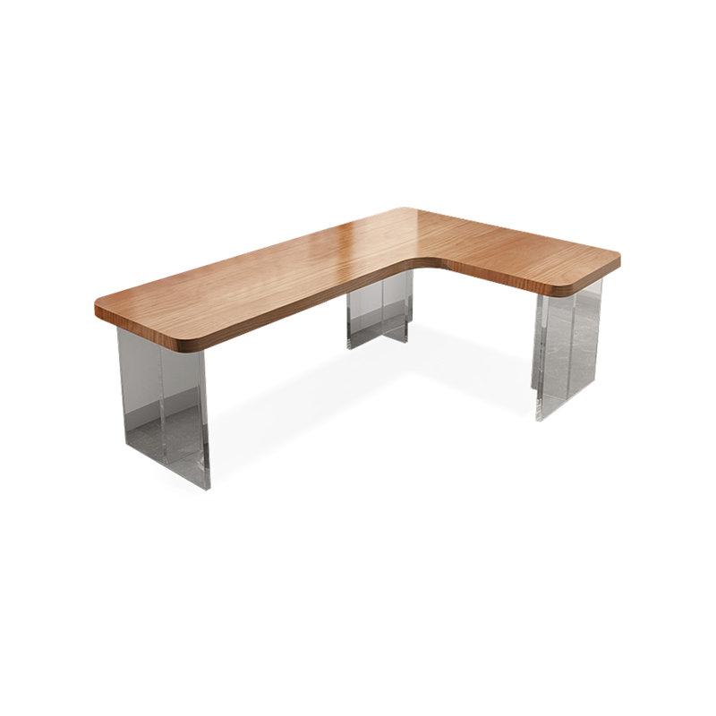 Walnut L-Shaped Solid Wood Writing desk, Right, 29.53"H*62.99"W*47.24"D