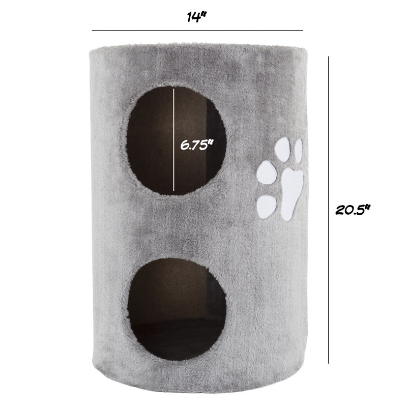  PETMAKER 2-Storey Cat Condo and Scratching Pad, Grey