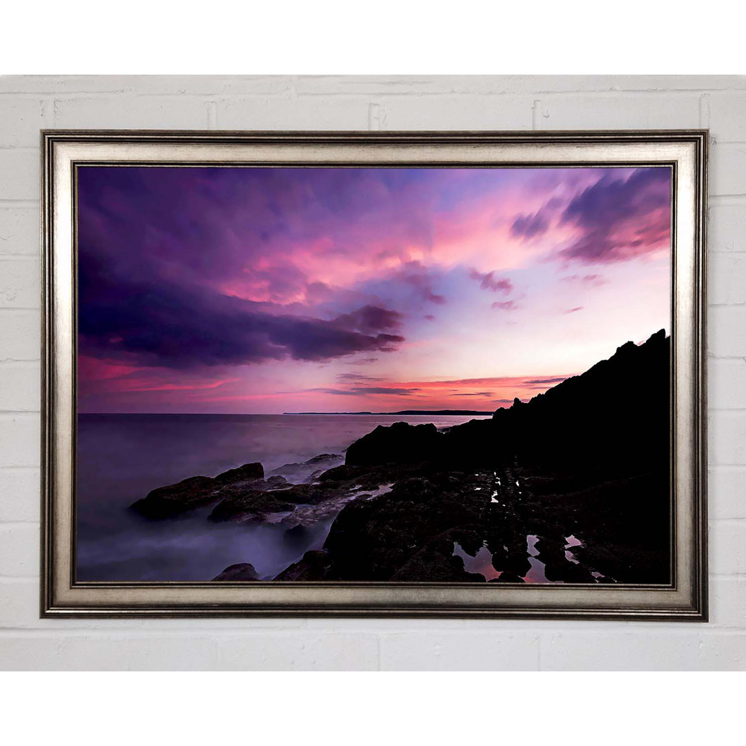 Gerahmtes Leinwandbild Lilac Red Ocean Sky