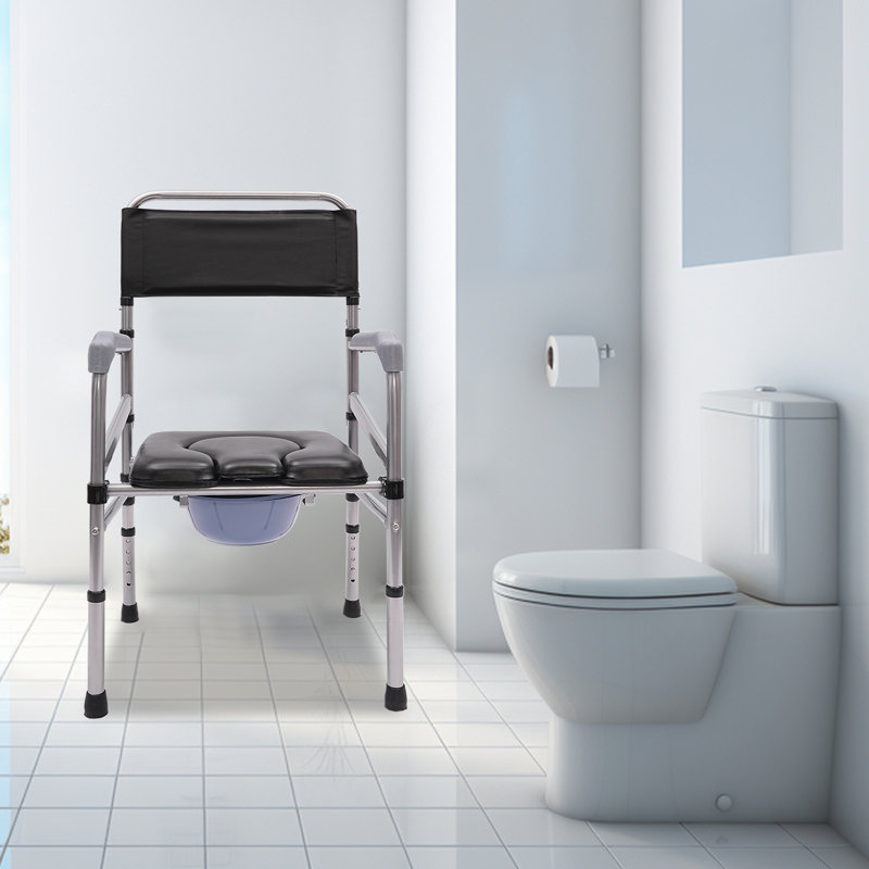 Siège de toilette pliant avec siège de sécurité et baignoire réglable