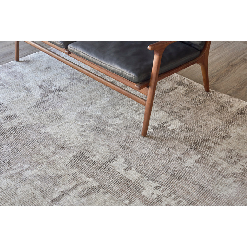 Abstract Area Rug in Brown, Rectangle 10' x 14'