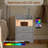 Basic Nightstand With Charging Station And LED Lighting, 2 Drawers-174686588