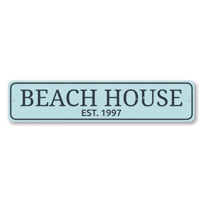 Beach House Established Date Aluminum Sign