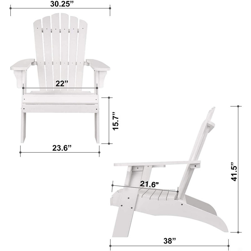 Polystyrene Adirondack Chair, White