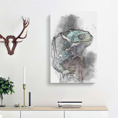Fiji Iguana in Abstract - Wrapped Canvas Graphic Art Print