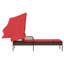 Chaise longue Latitude Run® avec auvent en rotin de polyester noir-743067102