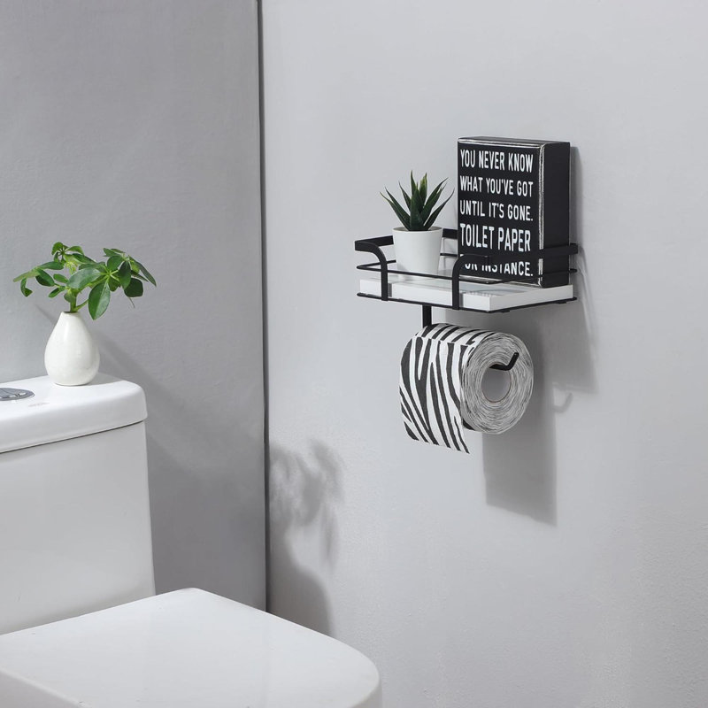 Porte-papier hygiénique mural, Noir / blanc