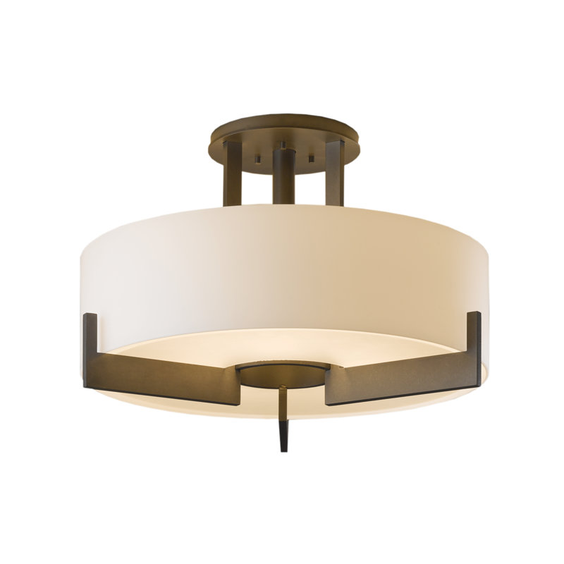 Axis 3 - Light Simple Drum Semi Flush Mount, Dark Smoke