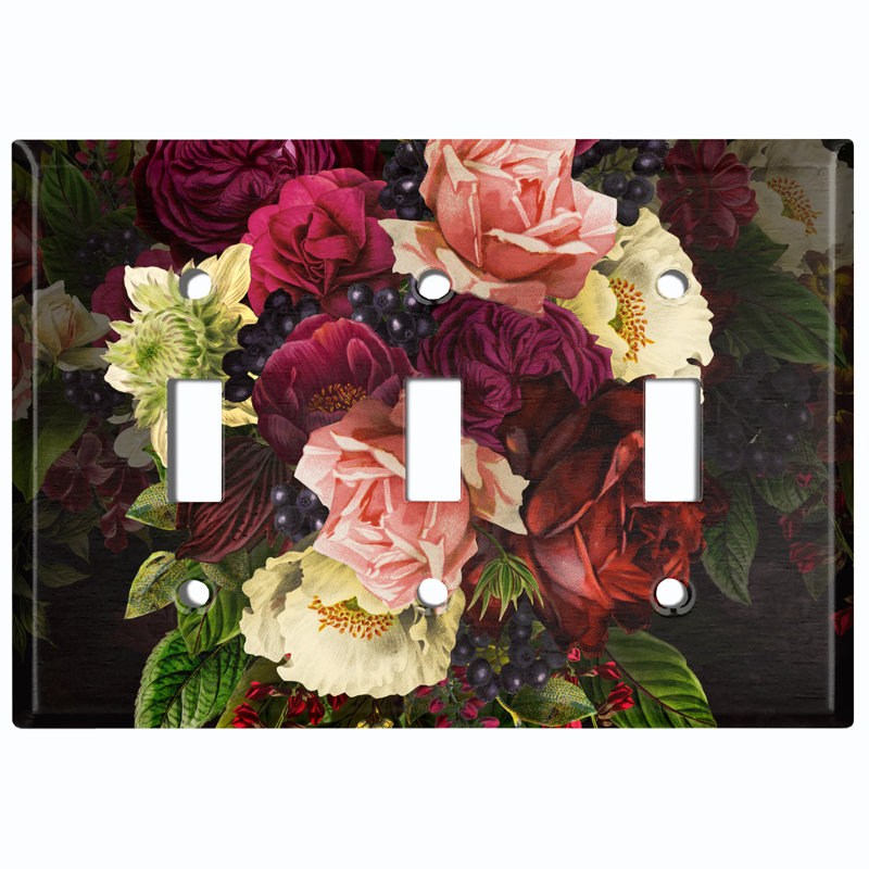 Patterned 3 - Gang Toggle Light Switch Standard Wall Plate