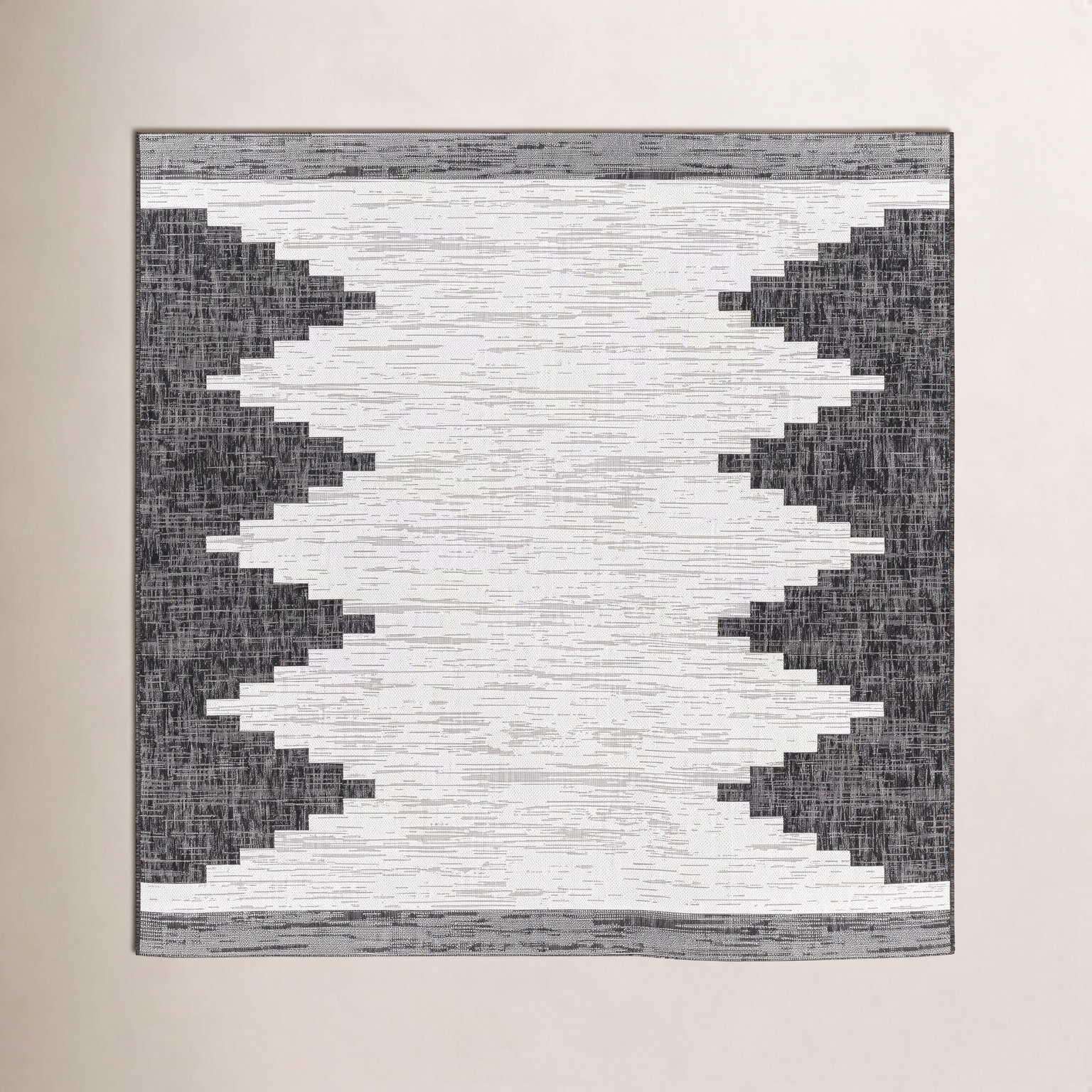 Mortimer Charcoal Outdoor Rug, Square 7'10"